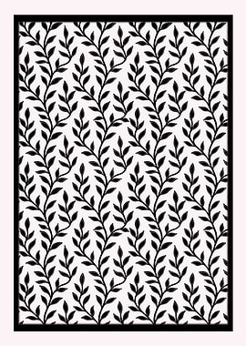 Monochrome Botanica – Black on White Leaf Pattern