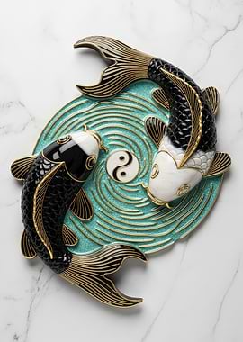 Yin Yang Koi Fish Art