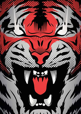 Roaring Tiger Graphic Art