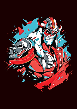 Warrior with Horned Helmet Illustration