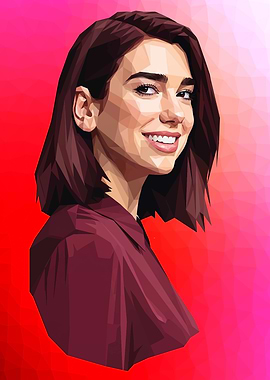 Dua Lipa Polygonal Portrait