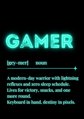 Gamer Definition Neon Sign