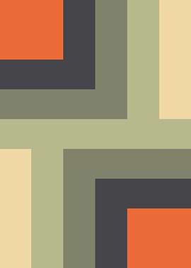Abstract Geometric Color Block Pattern