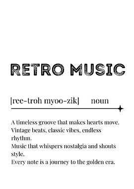 Retro Music Definition Art Print