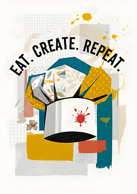 Eat, Create, Repeat Chef Hat Art