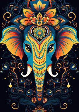 Ornate Elephant Illustration