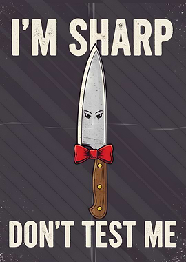 Sharp Knife with Bowtie Illustration