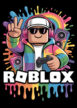 Roblox Character with Rainbow Elements