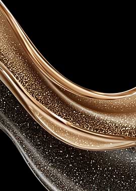 Golden Glittering Abstract Wave