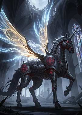 Armored Unicorn Gothic Ruins