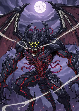 Winged Monster Glowing Eyes