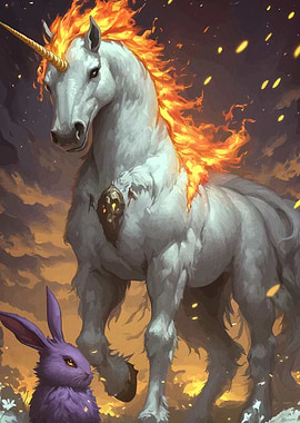 Fiery Unicorn Purple Rabbit