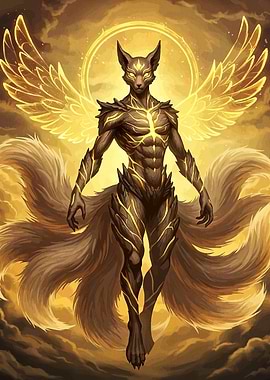 Winged Fox Spirit Multiple Tails