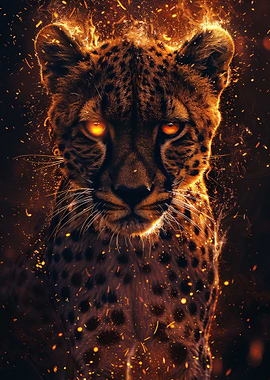 Fiery Cheetah Portrait