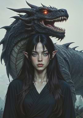 Elf and Dragon Portrait