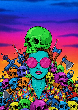 Psychedelic Skull Queen
