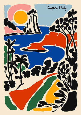 Capri, Italy - Colorful Landscape Art