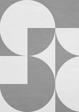 Abstract Geometric Gray and White Design
