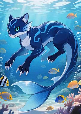 Cat Mermaid Ocean