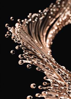 Abstract Water Droplets on Black Background