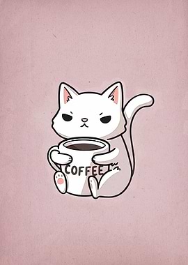 Grumpy Cat with Coffee Cup