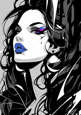 Stylish Woman Portrait with Bold Makeup