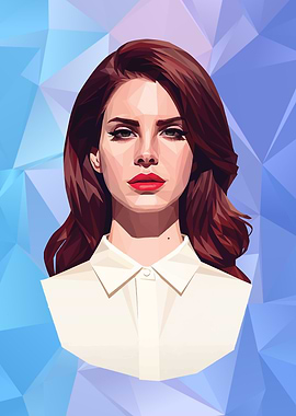Lana Del Rey Polygonal Portrait