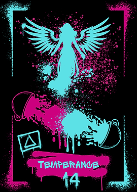 Temperance Tarot Card Graffiti Art