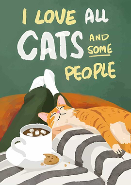 I Love All Cats Illustration