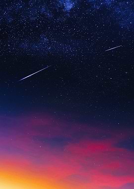 Night Sky with Shooting Stars