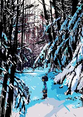 Frisk in Snowdin Forest undertale