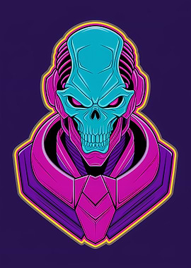 Cyberpunk Skull Illustration