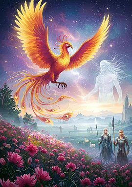 Fantasy Phoenix Elves Landscape