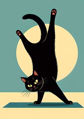 Yoga Cat Illustration