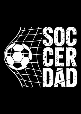 vintage grungy Soccer Dad ball Graphic football goal net design
