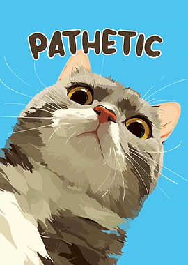 Pathetic Cat Looking Down Art