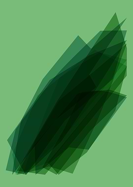 Abstract Green Shapes - Vector Illustration with Layered Texture, Modern Art Print