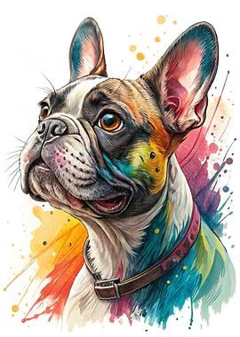 Colorful French Bulldog Portrait