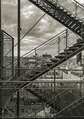 Beaubourg Stairs Sepia