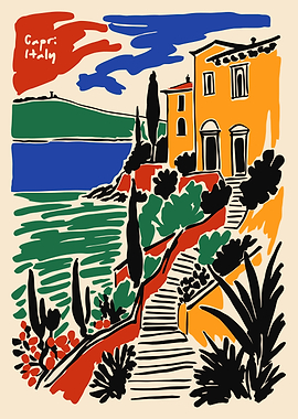 Capri Italy Illustration