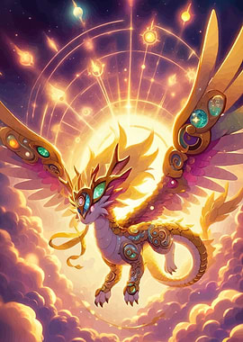 Winged Dragon Celestial Sky