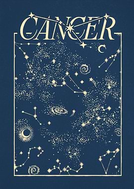 Cancer Zodiac Constellation Art Print
