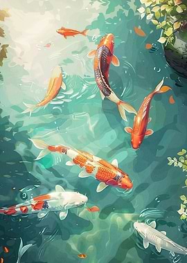 Koi Fish Pond Serenity