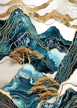 Kintsugi Golden Mountains