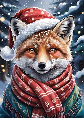 Festive Fox Portrait