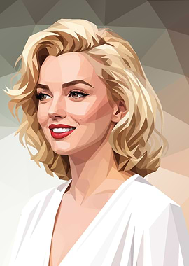 Ana de Armas Low Poly Portrait