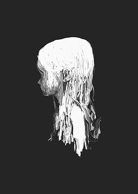 Monochrome Portrait of a Girl Painting