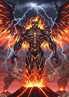 Fiery Demon Wings Volcano