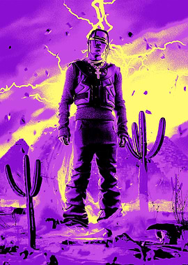 Travis Scott in Desert Landscape