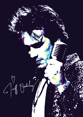 Jeff Buckley Portrait with Signature